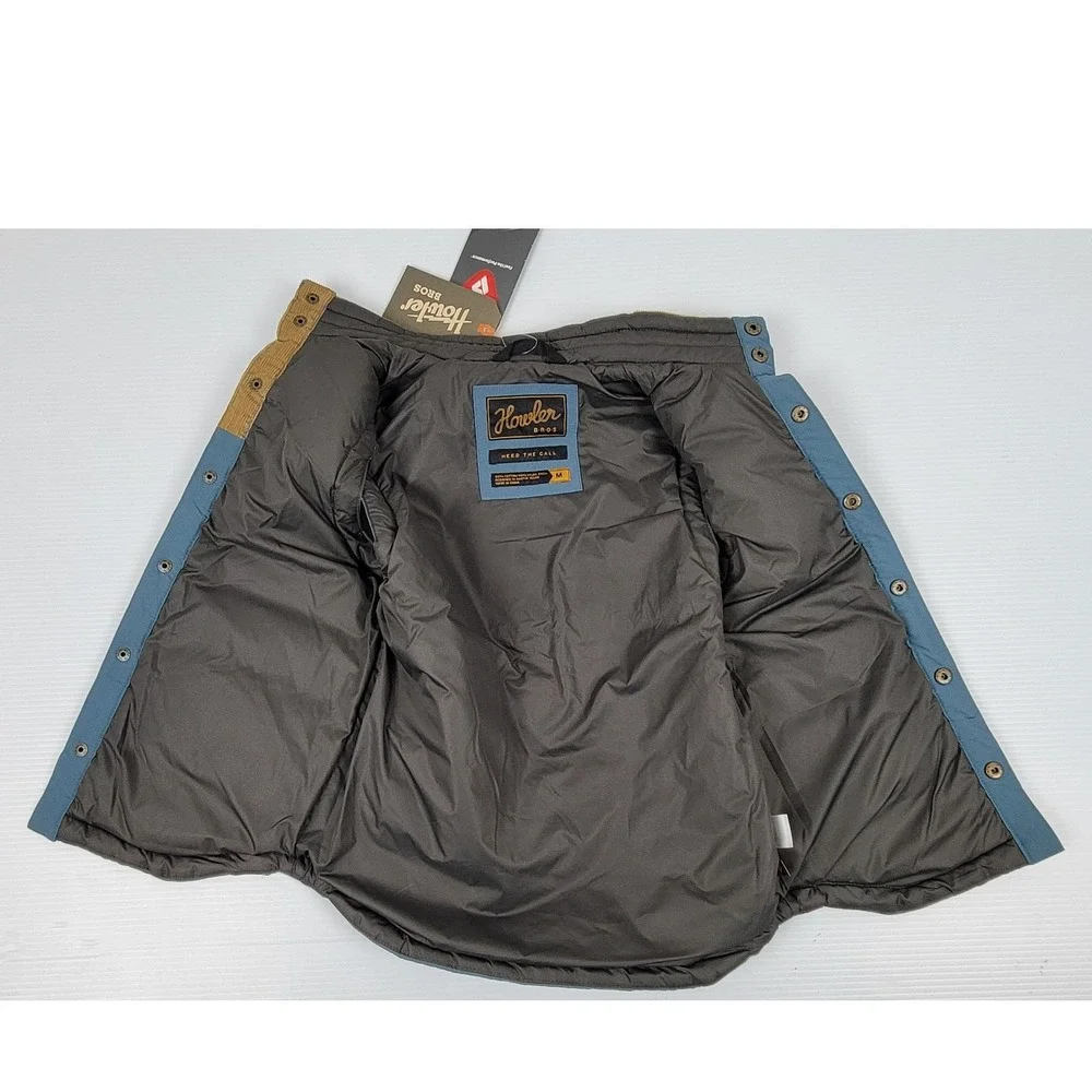 NWT Howler Bros Kid Youth Medium Rounder Vest‎ 3502 Blue British Khaki Corduroy